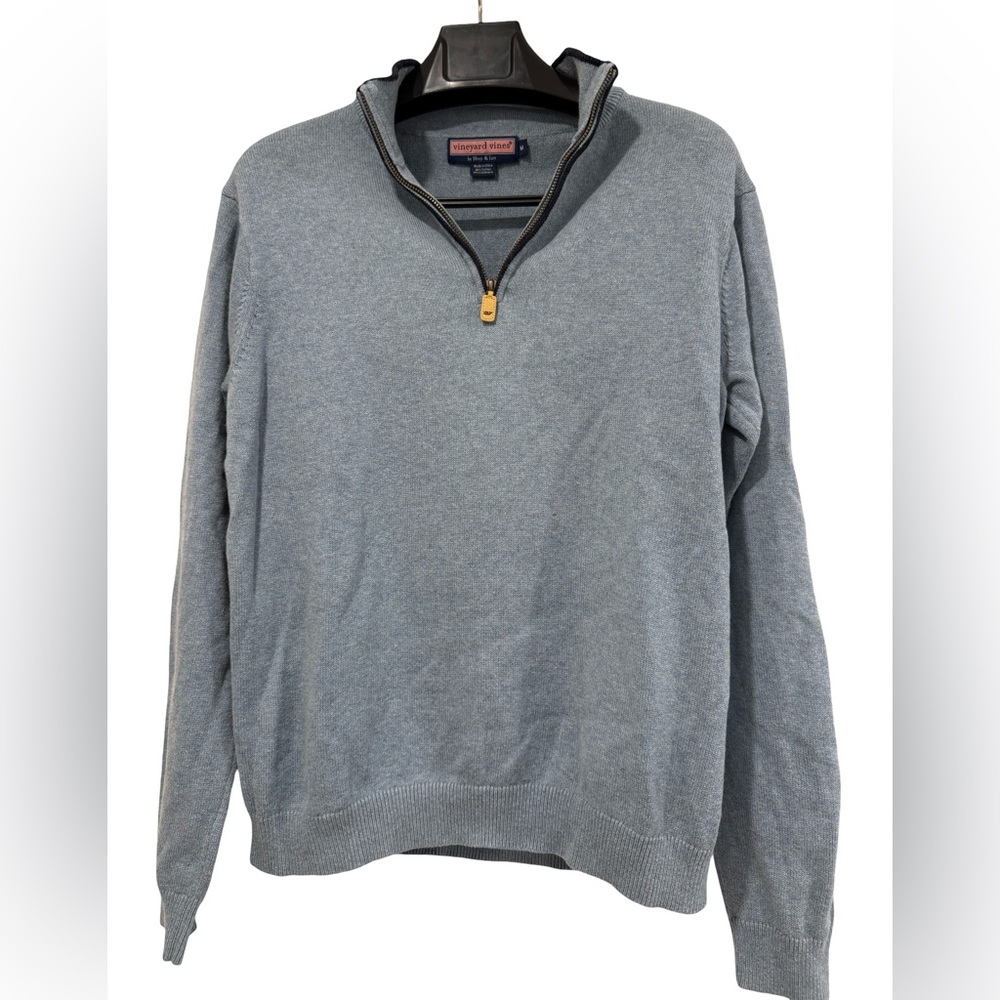 Light Blue Quarter-Zip Sweater